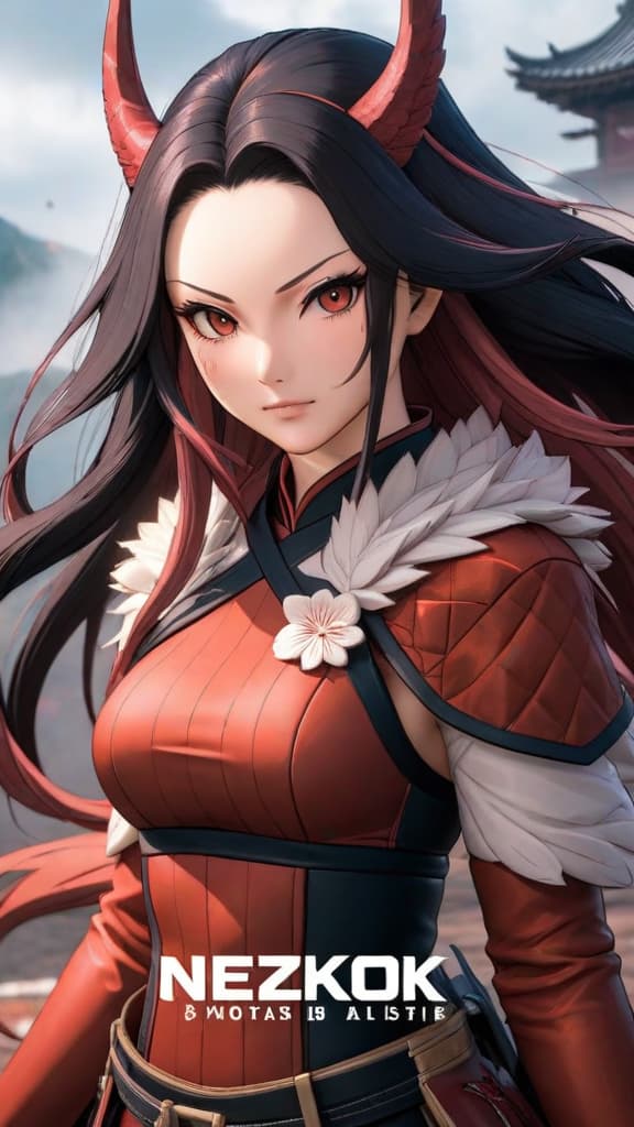  nezuko kamado's unpredictable blood demon art showcases its true strength in combat. hyperrealistic, full body, detailed clothing, highly detailed, cinematic lighting, stunningly beautiful, intricate, sharp focus, f/1. 8, 85mm, (centered image composition), (professionally color graded), ((bright soft diffused light)), volumetric fog, trending on instagram, trending on tumblr, HDR 4K, 8K