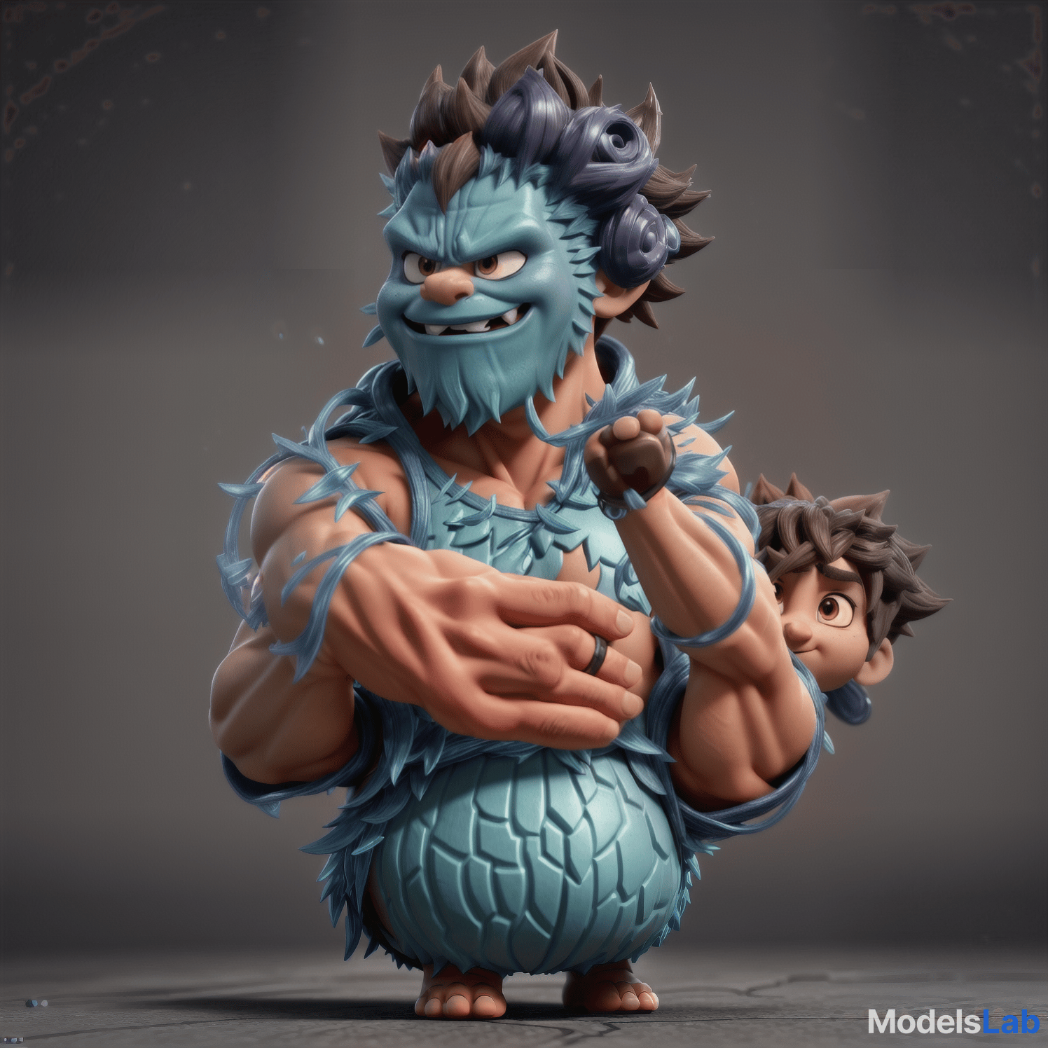  chibi version of a male menacing muscular djinn hands, hearthstone and league of legends, (hd:1.1), (clear detail:1.1), high quality character, semi realistic, (soft detail:1.1), (smooth shading:1.1) hyperrealistic, full body, detailed clothing, highly detailed, cinematic lighting, stunningly beautiful, intricate, sharp focus, f/1. 8, 85mm, (centered image composition), (professionally color graded), ((bright soft diffused light)), volumetric fog, trending on instagram, trending on tumblr, HDR 4K, 8K