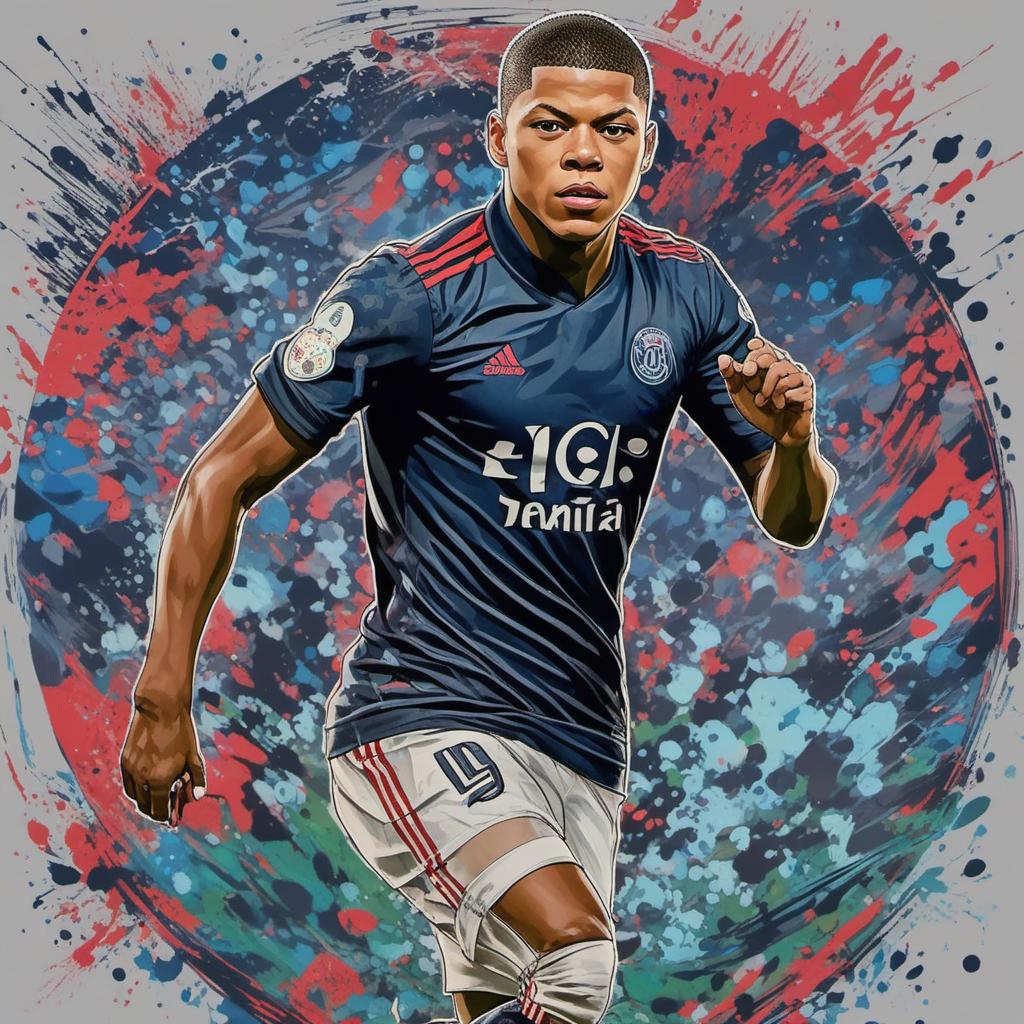  mbappé en code carte hero fc24 uktimate team, comic style, manga and manhwa style, painting style