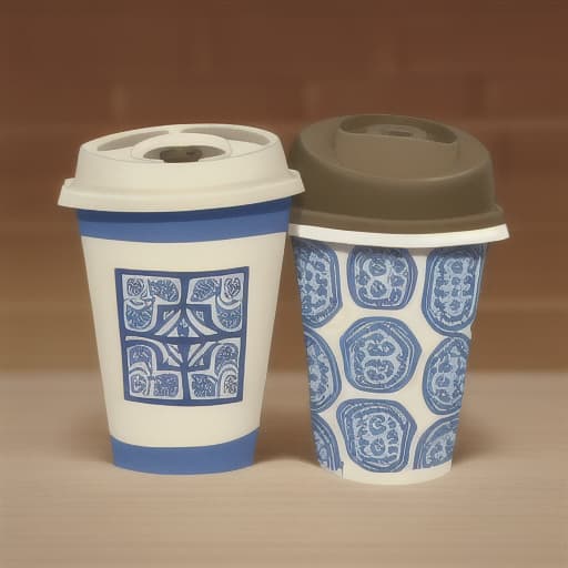  disposable paper cup with national cotton patterns of Uzbekistan and with the inscription korzinka