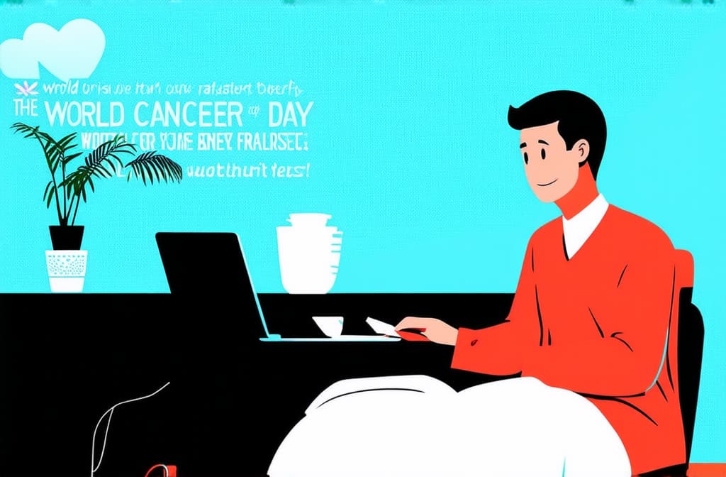  flat illustration, flaticon, (illustration:1.15), informing the patient about world cancer day ar 3:2, [cory loftis, strobist, pascal campion :: 0.2]