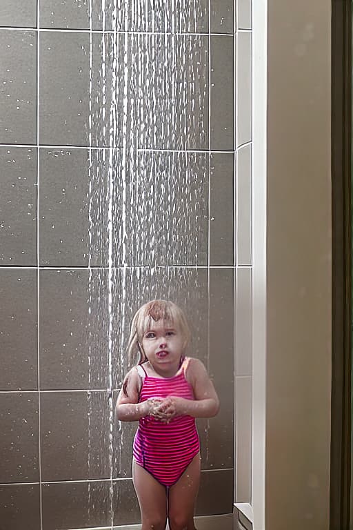  little girl in shower