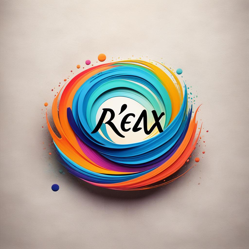  ok relax , artist, trailblazer, lover, stranger, (logo), creative, unique, abstract, colorful, hand drawn, brush strokes, freeform shapes, expressive, playful