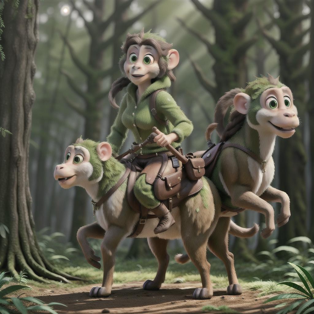  armed monkeys riding in the forest, very detailed and realistic hyperrealistic, full body, detailed clothing, highly detailed, cinematic lighting, stunningly beautiful, intricate, sharp focus, f/1. 8, 85mm, (centered image composition), (professionally color graded), ((bright soft diffused light)), volumetric fog, trending on instagram, trending on tumblr, HDR 4K, 8K