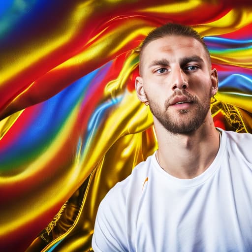 portrait+ style Russian basketball player LGBT queer blonde hunk dude face