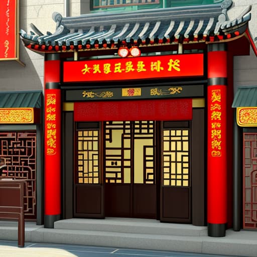  Design a Chinese antique shop front,