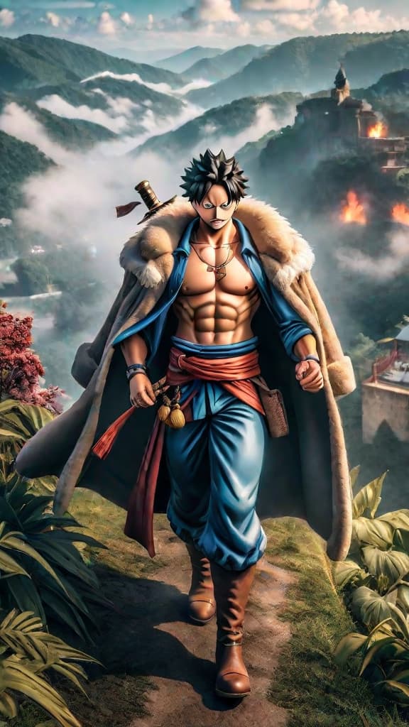  anime art: gol d. zebex radiating fierce strength and unyielding spirit among legendary haki users in one piece. hyperrealistic, full body, detailed clothing, highly detailed, cinematic lighting, stunningly beautiful, intricate, sharp focus, f/1. 8, 85mm, (centered image composition), (professionally color graded), ((bright soft diffused light)), volumetric fog, trending on instagram, trending on tumblr, HDR 4K, 8K