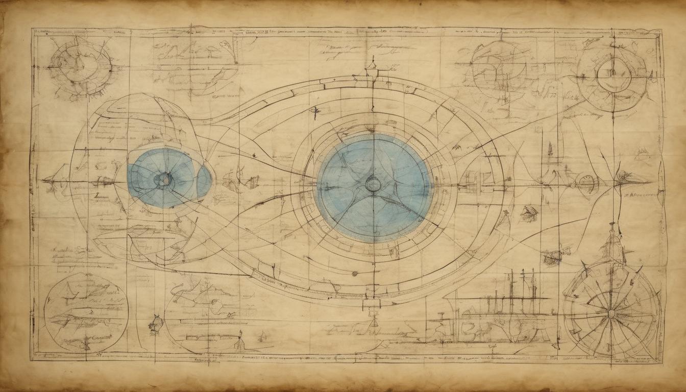  on parchment, surrealism++, a group of architects drawing upon ethereal blueprints, glowing lines tracing new worlds, creation, innovation(mysterious, provocative, symbolic)++