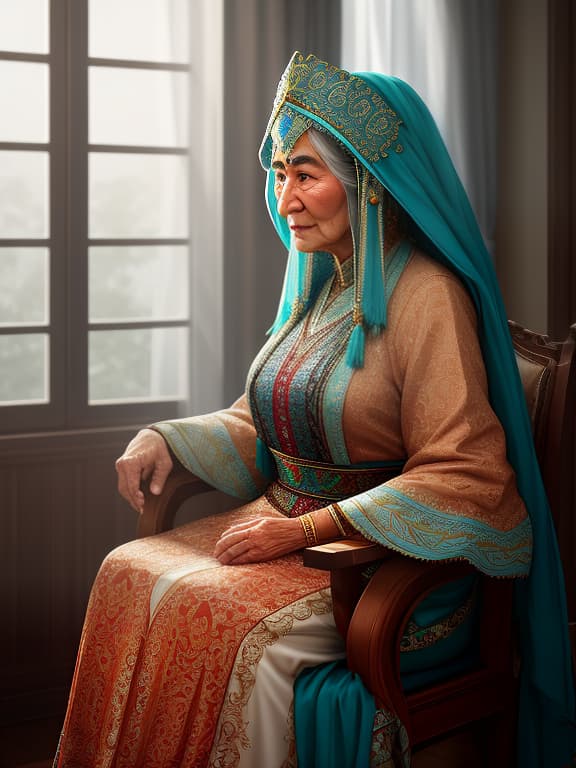  uzbek grandparents hyperrealistic, full body, detailed clothing, highly detailed, cinematic lighting, stunningly beautiful, intricate, sharp focus, f/1. 8, 85mm, (centered image composition), (professionally color graded), ((bright soft diffused light)), volumetric fog, trending on instagram, trending on tumblr, HDR 4K, 8K