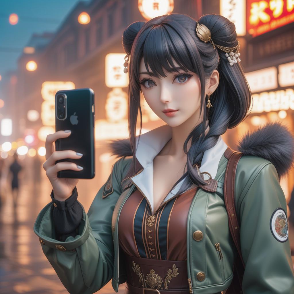  amateur taking a selpic from a cellphone, , ((anime)) hyperrealistic, full body, detailed clothing, highly detailed, cinematic lighting, stunningly beautiful, intricate, sharp focus, f/1. 8, 85mm, (centered image composition), (professionally color graded), ((bright soft diffused light)), volumetric fog, trending on instagram, trending on tumblr, HDR 4K, 8K