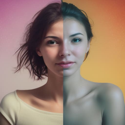  Create an image of a woman with a coming out of her with her 