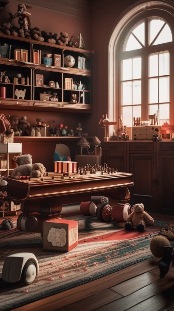  children's room in chaos, toys scattered amidst blood, eerie atmosphere, mystery art. hyperrealistic, full body, detailed clothing, highly detailed, cinematic lighting, stunningly beautiful, intricate, sharp focus, f/1. 8, 85mm, (centered image composition), (professionally color graded), ((bright soft diffused light)), volumetric fog, trending on instagram, trending on tumblr, HDR 4K, 8K