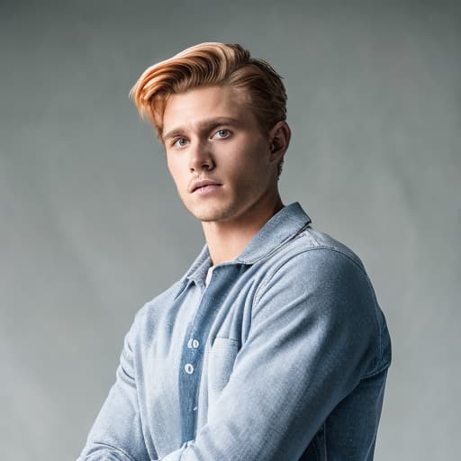 portrait+ style Riverdale actor queer blonde hunk dude face