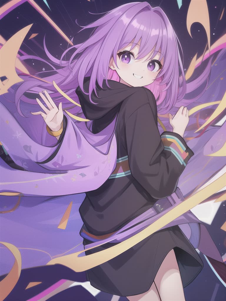  Short, hoodie, purple hair, cute, smile, boy, masterpiece, best quality,8k,ultra detailed,high resolution,an extremely delicate and beautiful,hyper detail
