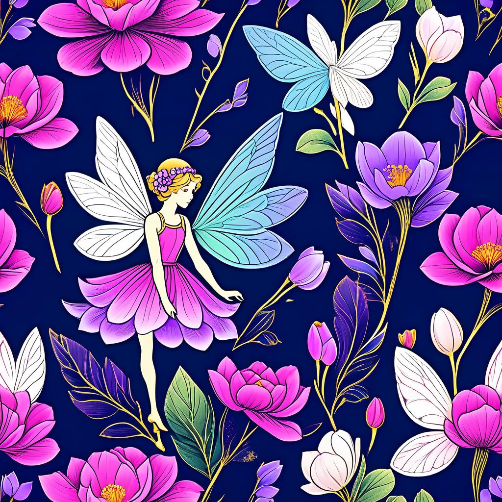  luxury product style ((flower fairy shop)) (( a small house with a tiled roof and carved windows surrounded by flowers of scarlet, pink, crocus1,5)) ((in the bud of a blossoming flower sits an enchanting fairy and invites customers into her shop. (1,5 fine, fine fractal glitter bright petal line gold ink sketch on dark blue background, (pixie petal silhouette:1,3), bud outline outline, bud outline, pixie fairy leaves with wings. (flower colour):alo pink, white pink, pearl blue, pearl blue, snow white) . (style):fetazi, art design, art deco, advertising, window display, (colours):soft pink, light lavender, white, soft green, all pastel shades. . elegant, sophisticated, high end, luxurious, professional, highly detailed