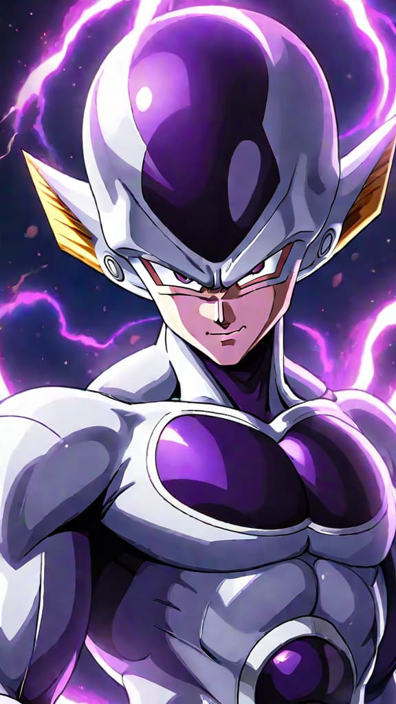  anime art of frieza plotting revenge and expanding his empire after resurrection in dragon ball super. hyperrealistic, full body, detailed clothing, highly detailed, cinematic lighting, stunningly beautiful, intricate, sharp focus, f/1. 8, 85mm, (centered image composition), (professionally color graded), ((bright soft diffused light)), volumetric fog, trending on instagram, trending on tumblr, HDR 4K, 8K