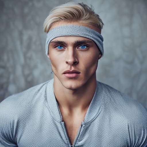 portrait+ style Russian LGBT queer fitness model blonde hunk dude face