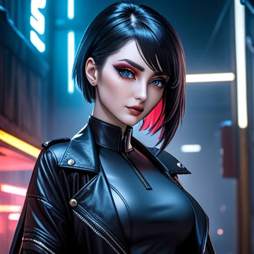  ultra realistic close up portrait ((beautiful pale cyberpunk female with heavy black eyeliner)), blue eyes, shaved side haircut, hyper detail, cinematic lighting, magic neon, dark red city, Canon EOS R3, nikon, f/1.4, ISO 200, 1/160s, 8K, RAW, unedited, symmetrical balance, in-frame, 8K hyperrealistic, full body, detailed clothing, highly detailed, cinematic lighting, stunningly beautiful, intricate, sharp focus, f/1. 8, 85mm, (centered image composition), (professionally color graded), ((bright soft diffused light)), volumetric fog, trending on instagram, trending on tumblr, HDR 4K, 8K