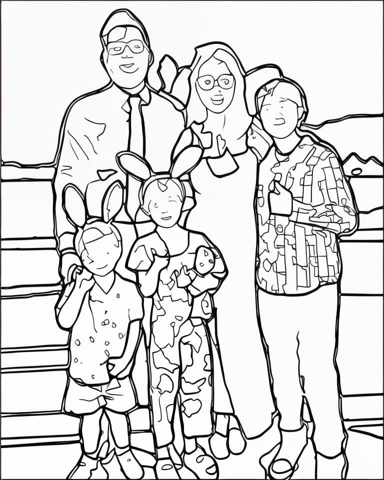  (((kid friendly coloring book))), (((bold and simple lines))), smooth and clean outlines, clear and simple facial features, minimal shading, cute expressions, smooth contours, clear shapes, crisp and bold outlines, soft colors, warm and friendly atmosphere, polished cartoon like look, minimal details, simple shapes, no background distractions, soft and approachable style