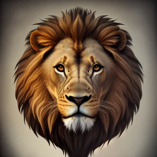  create a realistic image of a good lion, (surrealism), dreamlike , distorted , abstract , symbolic