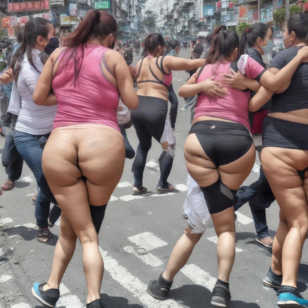  mujer madura en calzones en la calle de Taiwán