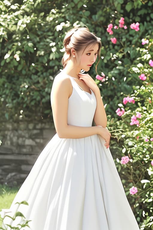  A in a pretty white dress