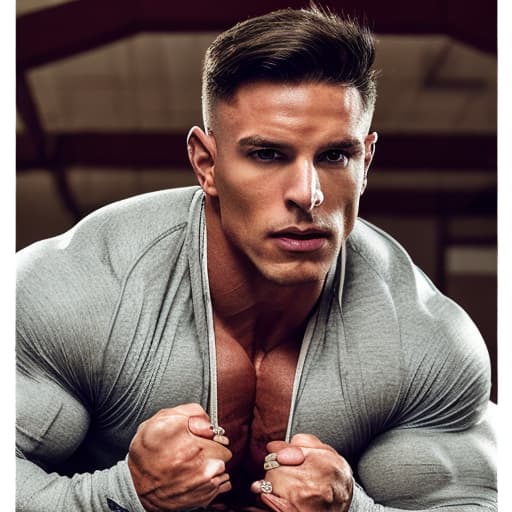 portrait+ style IFBB star bodybuilder queer brunette hunk dude face