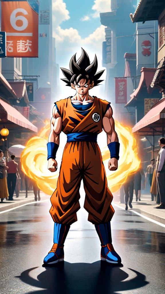  anime art: goku's destiny shifts on namek, mastering new techniques and facing frieza's forces. hyperrealistic, full body, detailed clothing, highly detailed, cinematic lighting, stunningly beautiful, intricate, sharp focus, f/1. 8, 85mm, (centered image composition), (professionally color graded), ((bright soft diffused light)), volumetric fog, trending on instagram, trending on tumblr, HDR 4K, 8K