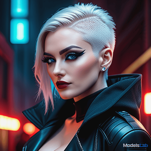  ultra realistic close up portrait ((beautiful pale cyberpunk female with heavy black eyeliner)), blue eyes, shaved side haircut, hyper detail, cinematic lighting, magic neon, dark red city, canon eos r3, nikon, f/1.4, iso 200, 1/160s, 8k, raw, unedited, symmetrical balance, in frame, 8k hyperrealistic, full body, detailed clothing, highly detailed, cinematic lighting, stunningly beautiful, intricate, sharp focus, f/1. 8, 85mm, (centered image composition), (professionally color graded), ((bright soft diffused light)), volumetric fog, trending on instagram, trending on tumblr, HDR 4K, 8K