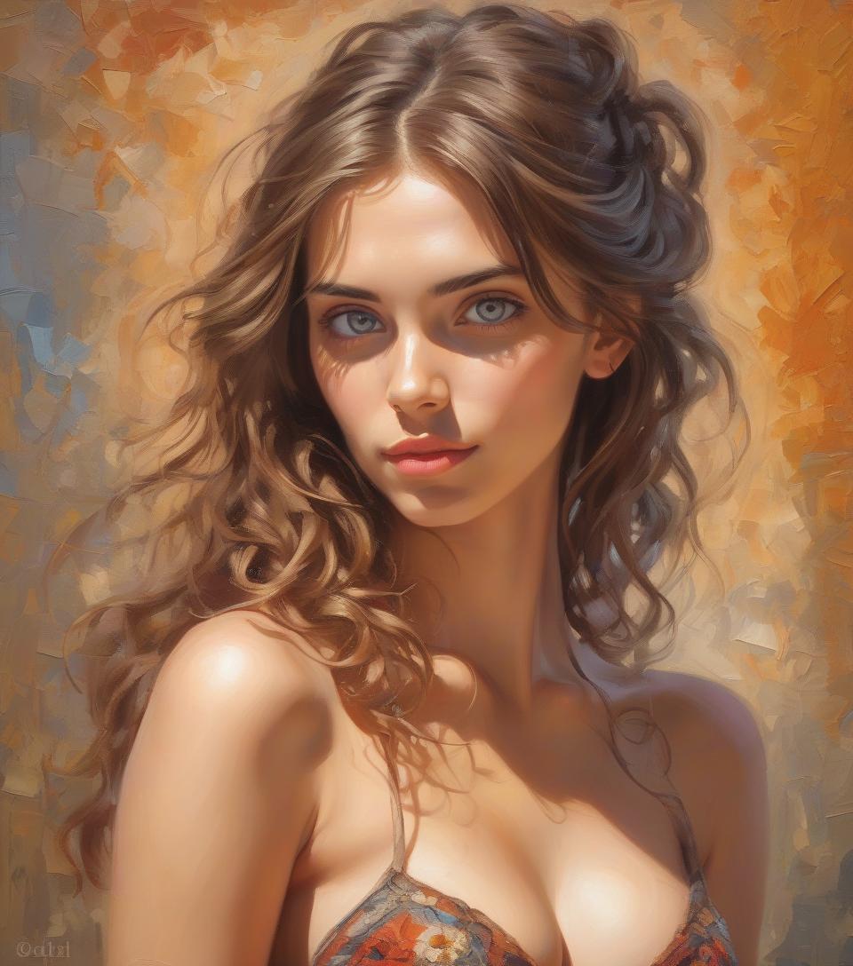  an ultra hot gorgeous european woman. age 23. high quality, highly detailed, illustration, impasto, canvas, oil painting, fantasy,