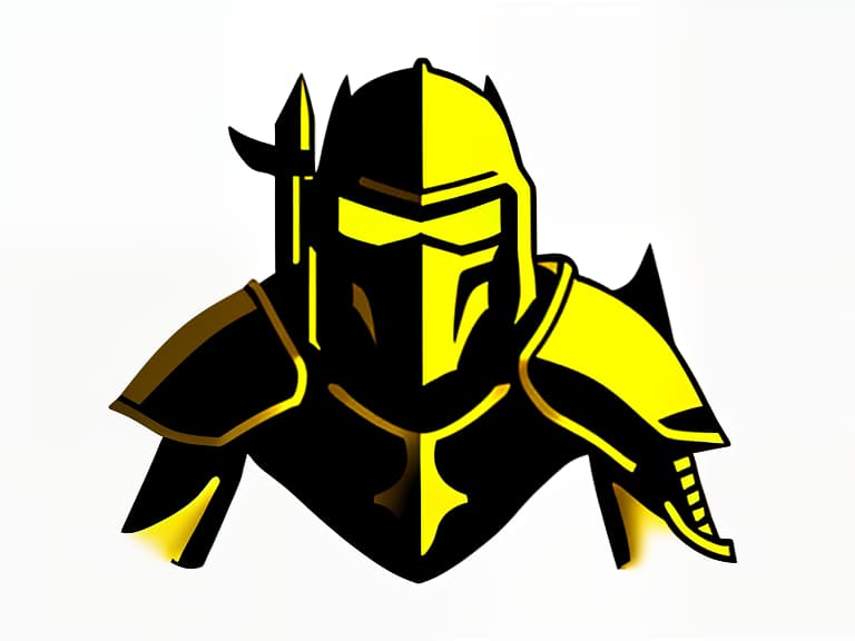  generate me a simple yellow knight icon on a black background