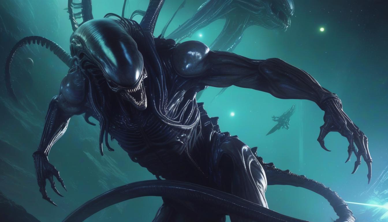  xenomorph, monster, space, realism, horror, bio, mechanics, ancient egypt