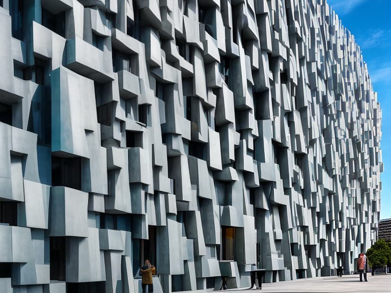 dvarchmodern interactive walls of buildings that can change their texture and color depending on the weather, realistic, detailed, balanced, by trey ratcliff, klaus herrmann, serge ramelli, jimmy mcintyre, elia locardi