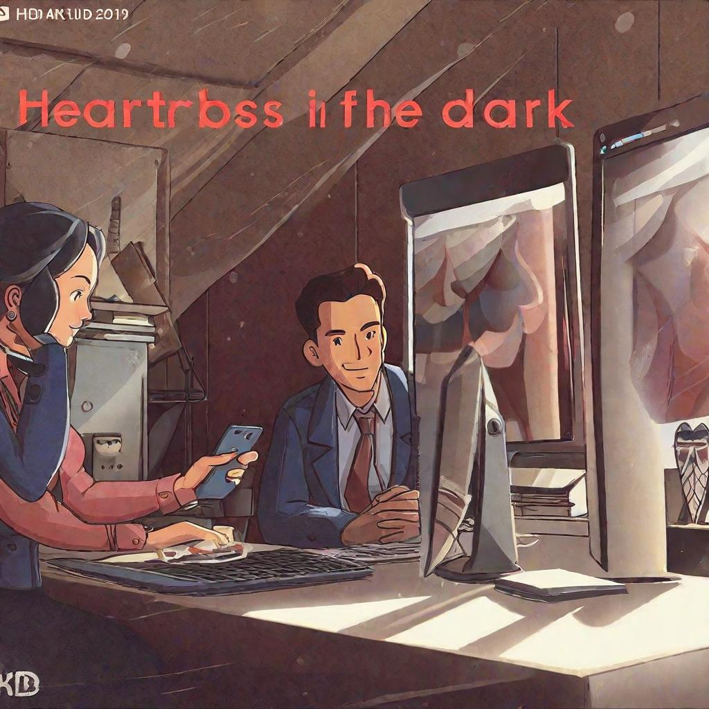  design an image for a chapter: heartbeats in the dark. do not include any text in the image. hyperrealistic, full body, detailed clothing, highly detailed, cinematic lighting, stunningly beautiful, intricate, sharp focus, f/1. 8, 85mm, (centered image composition), (professionally color graded), ((bright soft diffused light)), volumetric fog, trending on instagram, trending on tumblr, HDR 4K, 8K