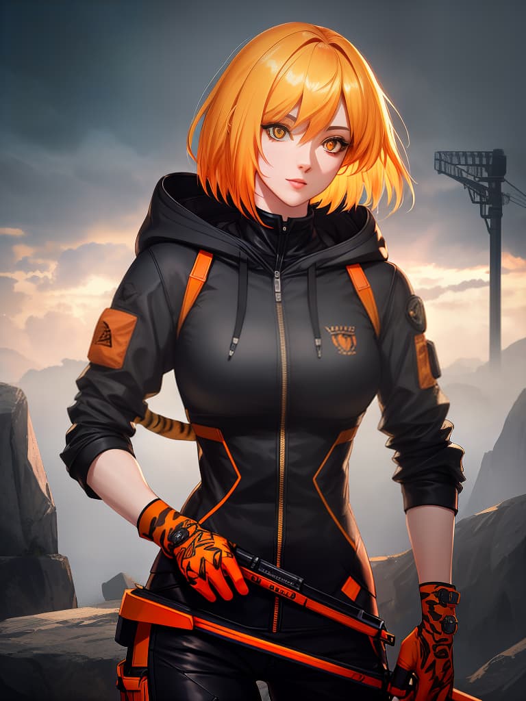  short bob, boyish, hoodie, upper body only, skinny pants, orange eye, women, tiger, blonde, profile, masterpiece, best quality,8k,ultra detailed,high resolution,an extremely delicate and beautiful,hyper detail hyperrealistic, full body, detailed clothing, highly detailed, cinematic lighting, stunningly beautiful, intricate, sharp focus, f/1. 8, 85mm, (centered image composition), (professionally color graded), ((bright soft diffused light)), volumetric fog, trending on instagram, trending on tumblr, HDR 4K, 8K