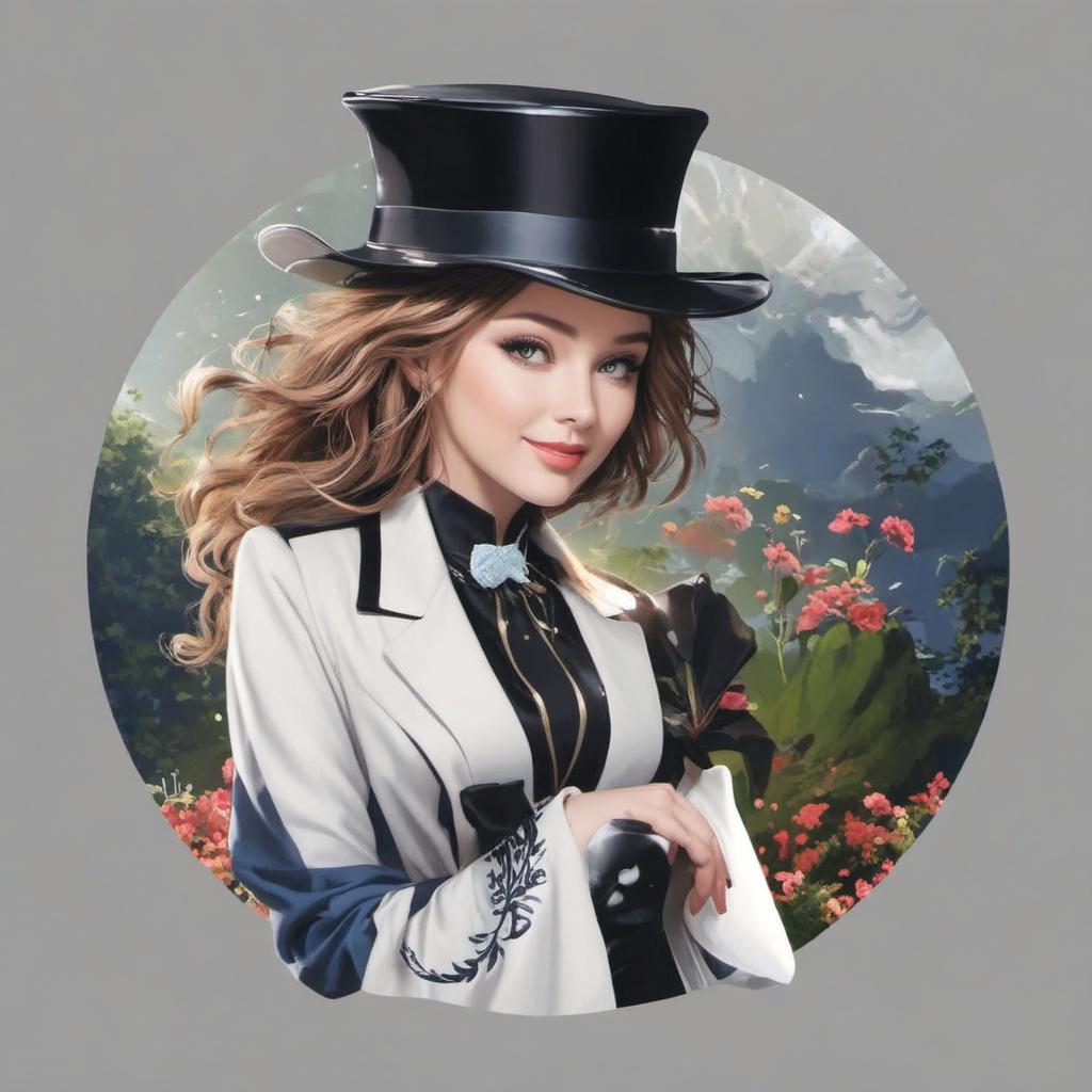  Å did with a top hat, profile image style