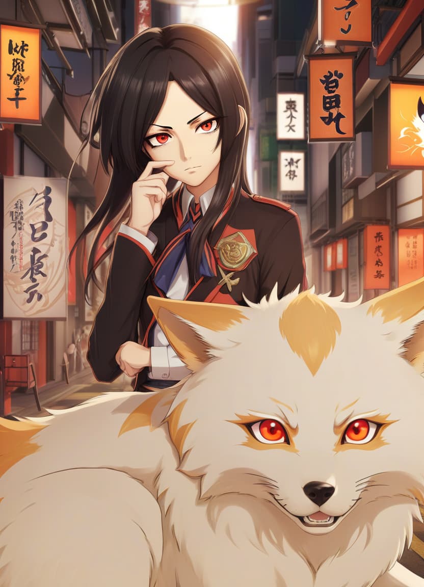  anime artwork make me a man of kitsune . anime style, key visual, vibrant, studio anime, highly detailed