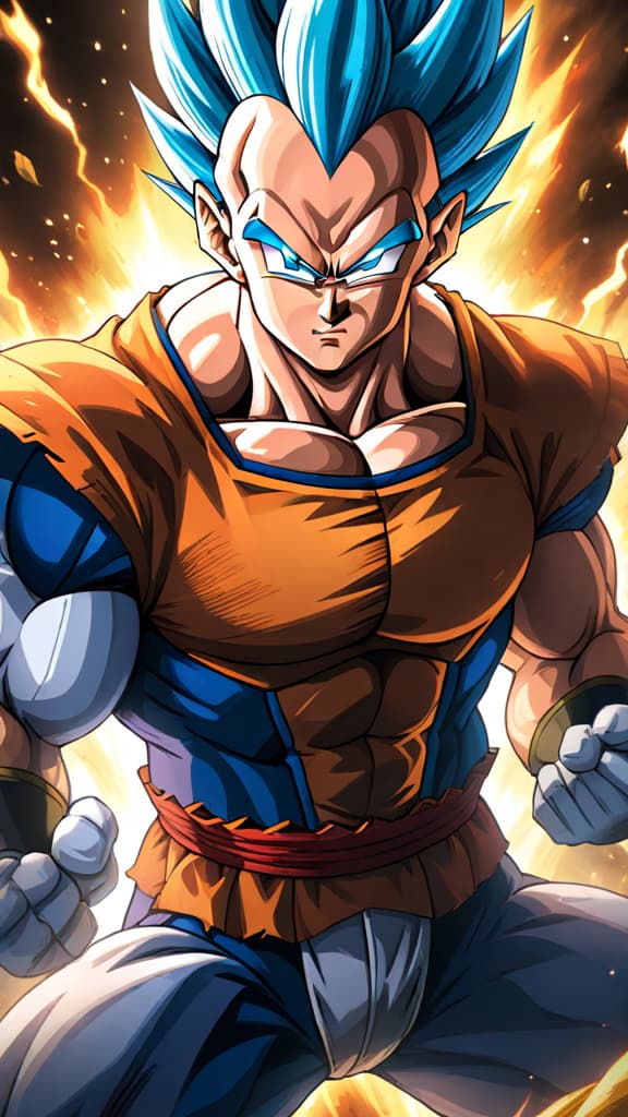  anime art: vegeta's ultra ego transformation unleashes unprecedented power, challenging goku's ultra instinct. hyperrealistic, full body, detailed clothing, highly detailed, cinematic lighting, stunningly beautiful, intricate, sharp focus, f/1. 8, 85mm, (centered image composition), (professionally color graded), ((bright soft diffused light)), volumetric fog, trending on instagram, trending on tumblr, HDR 4K, 8K