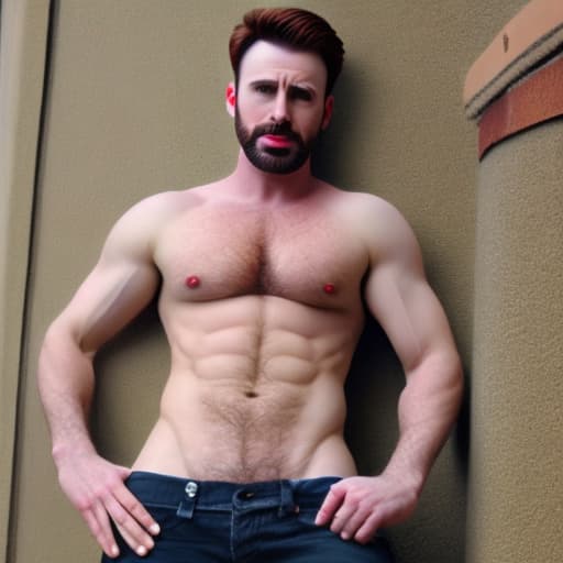 wa-vy style Chris Evans hot gay abs men