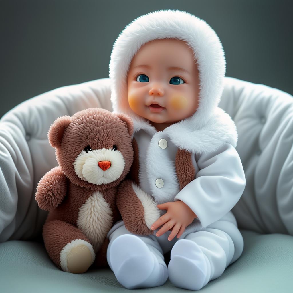  baby playing with toys hyperrealistic, full body, detailed clothing, highly detailed, cinematic lighting, stunningly beautiful, intricate, sharp focus, f/1. 8, 85mm, (centered image composition), (professionally color graded), ((bright soft diffused light)), volumetric fog, trending on instagram, trending on tumblr, HDR 4K, 8K