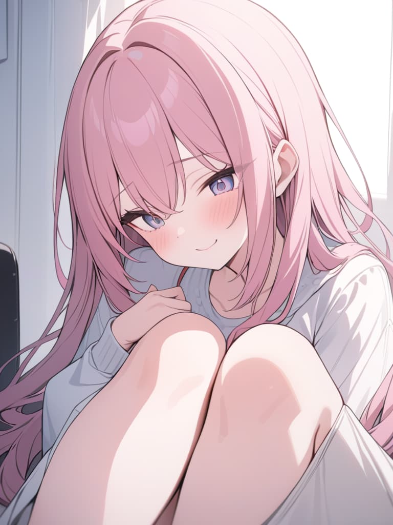  pink hair, cute, , smile, shy, big s, masterpiece, best quality,8k,ultra detailed,high resolution,an extremely delicate and beautiful,hyper detail