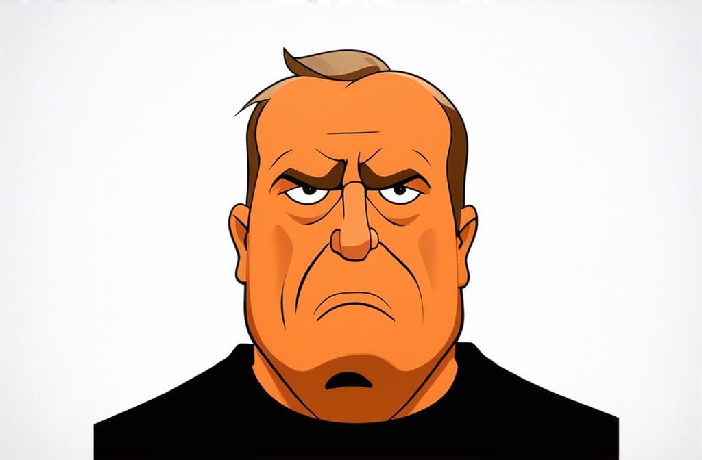  pissed off man isolated on white background, close up, funny cartoon illustration ar 3:2 {prompt}, maximum details