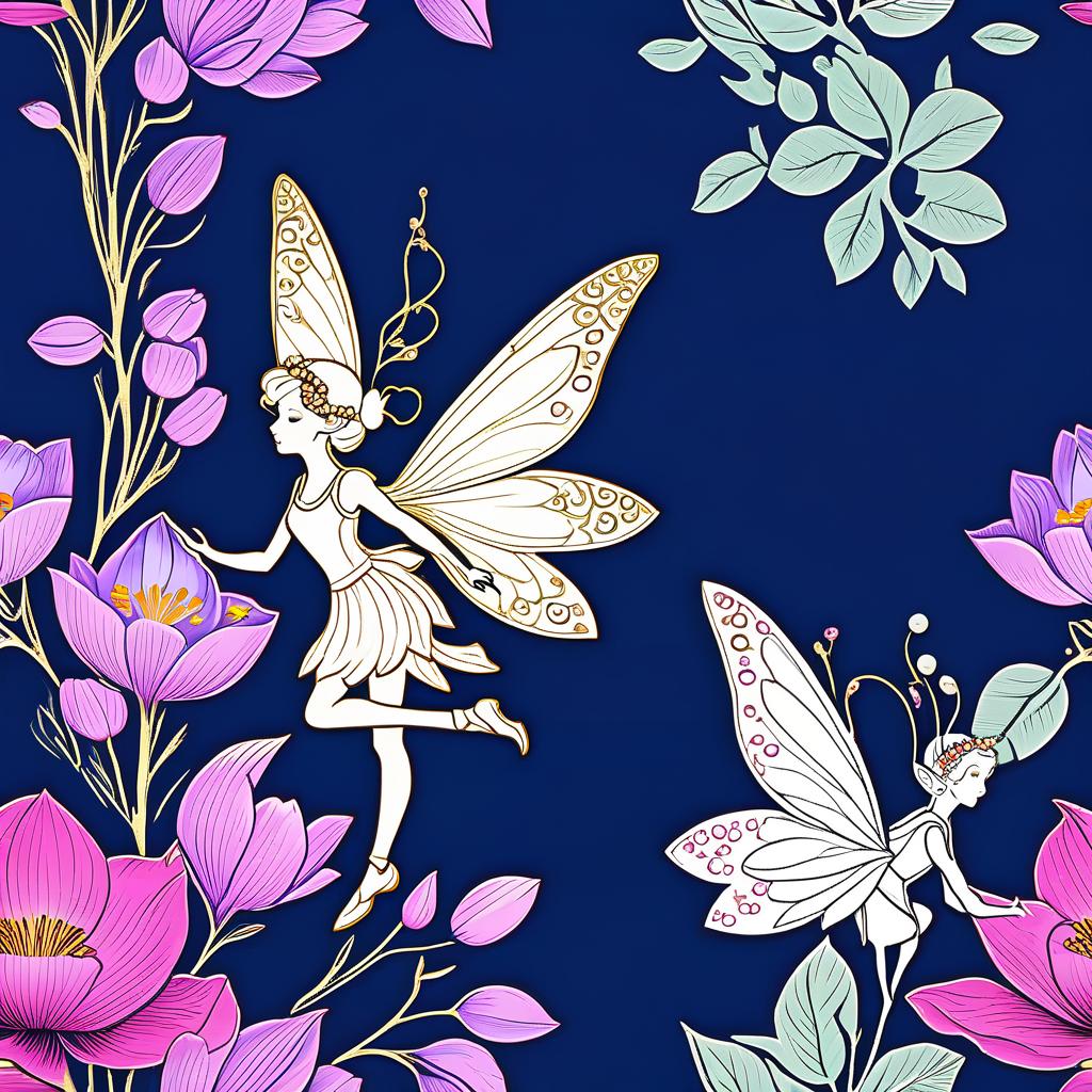  luxury product style ((flower fairy shop)) ((a small house with a tiled roof and carved windows surrounded by flowers of scarlet, pink, crocus1,5)) ((in the bud of a blossoming flower sits an enchanting fairy and invites customers into her shop. (1,5 fine, fine fractal glitter bright petal line gold ink sketch on dark blue background, (pixie petal silhouette:1,3), bud outline outline, bud outline, pixie fairy leaves with wings. (flower colour):alo pink, white pink, pearl blue, pearl blue, snow white) . (style):fantasy, art design, art deco, advertising, window display, (colours):soft pink, light lavender, white, soft green, all pastel shades. . elegant, sophisticated, high end, luxurious, professional, highly detailed