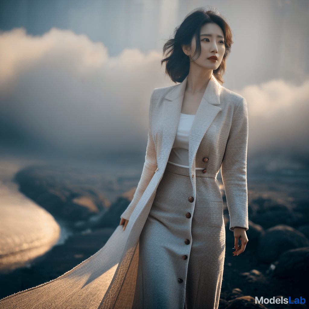  korean model hyperrealistic, full body, detailed clothing, highly detailed, cinematic lighting, stunningly beautiful, intricate, sharp focus, f/1. 8, 85mm, (centered image composition), (professionally color graded), ((bright soft diffused light)), volumetric fog, trending on instagram, trending on tumblr, HDR 4K, 8K