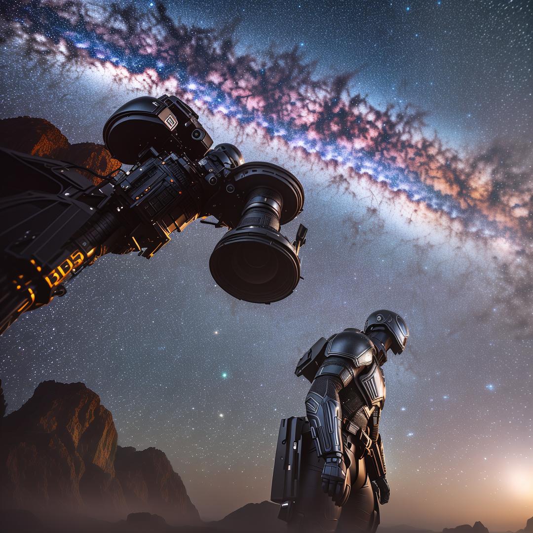  stars and galaxy hyperrealistic, full body, detailed clothing, highly detailed, cinematic lighting, stunningly beautiful, intricate, sharp focus, f/1. 8, 85mm, (centered image composition), (professionally color graded), ((bright soft diffused light)), volumetric fog, trending on instagram, trending on tumblr, HDR 4K, 8K