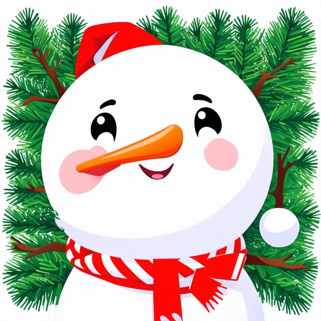  flat illustration, flaticon, (illustration:1.15), groovy characters vector cute christmas snowman on solid white background, pastel shades , [cory loftis, strobist, pascal campion :: 0.2]