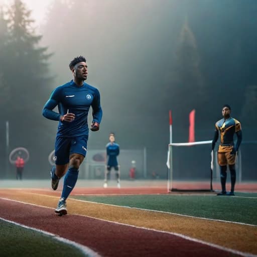  Navigating the Modern Youth Sports Terrain hyperrealistic, full body, detailed clothing, highly detailed, cinematic lighting, stunningly beautiful, intricate, sharp focus, f/1. 8, 85mm, (centered image composition), (professionally color graded), ((bright soft diffused light)), volumetric fog, trending on instagram, trending on tumblr, HDR 4K, 8K