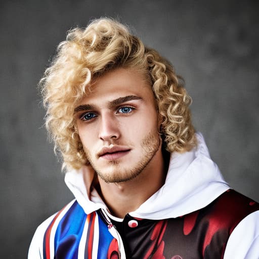 portrait+ style Russian LGBT queer rugby star blonde hunk dude face