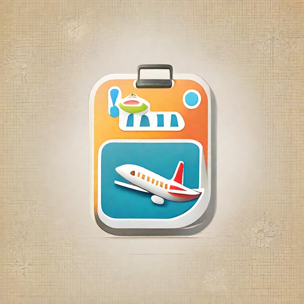  app icon of a user enters their travel wishes (travel destination, type of travel, flights, meals