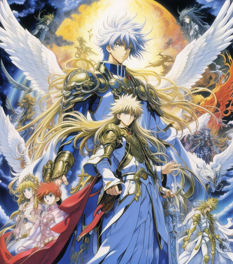  anime artwork heaven official's blessing man by yoshitaka amano . anime style, key visual, vibrant, studio anime, highly detailed